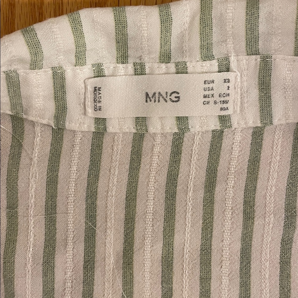 Mango Button Down Green And White - image 2
